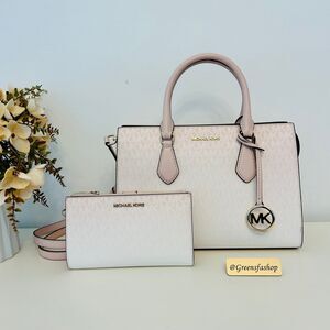 Michael Kors Purse & Wallet Sheila Medium Ombré Signature Satchel Powder Blush